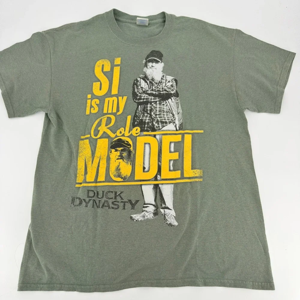 Duck Dynasty‎ Si is my Role Model T Shirt Men's Size Large Green Gildan